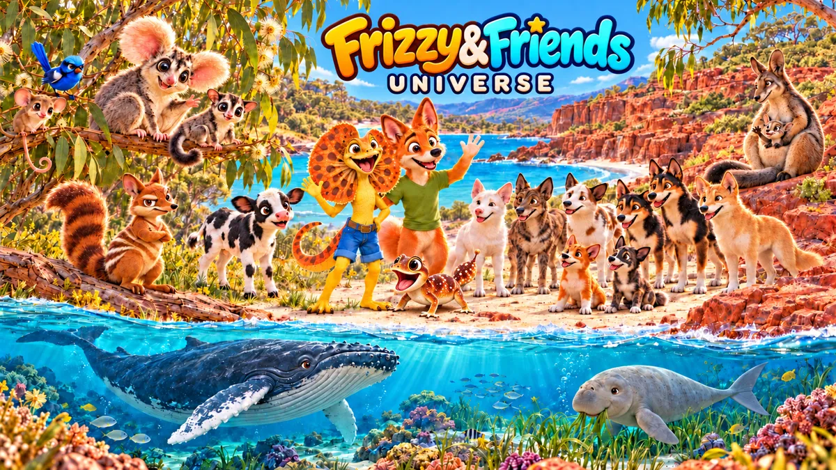 Frizzy and friends exploring a colourful underwater animal world